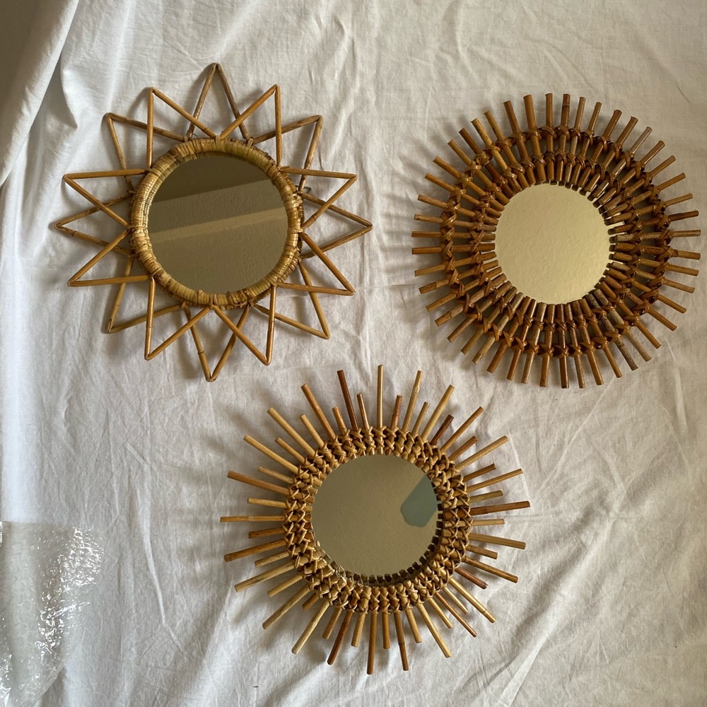 Urban outfitters small sunburst mirrors set of 3